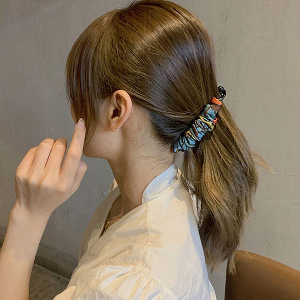 Headwear Crinkled Banana Clip Fabric Hair Wear New Vertical Clip  Female