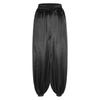 Women Belly Dance Pants Loose Fit Elastic Waistband Satin Bloomers Stage Performance Trousers