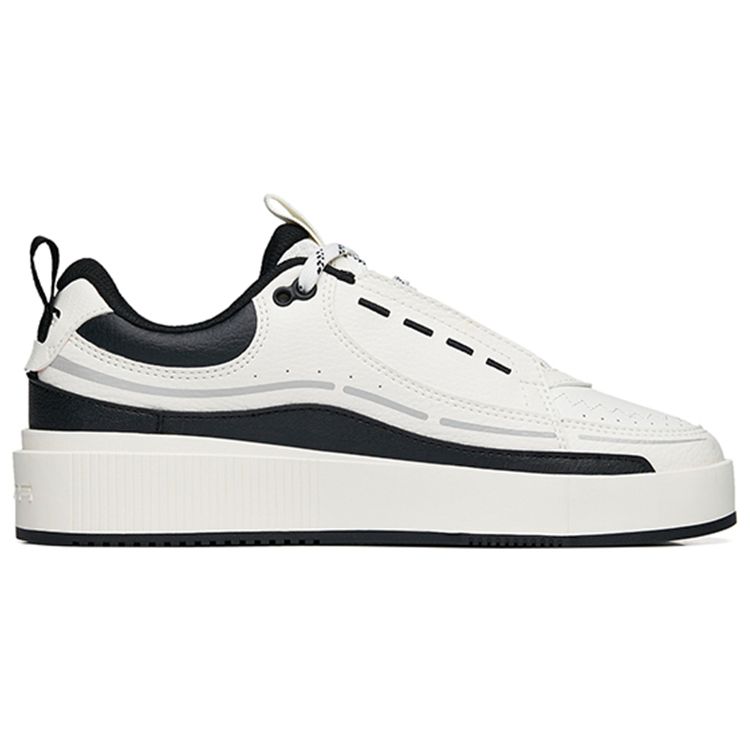 Anta Lightweight Durable Low-Top Skate Shoes Women Sneakers White Black Gray 922228033-2