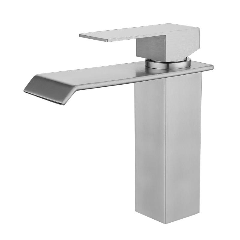Modern Stainless Steel Single Handle Touchless Sensor Deck Mounted Single Hole Bathroom Basin Black Gold Finish for Hotel Use Chrome