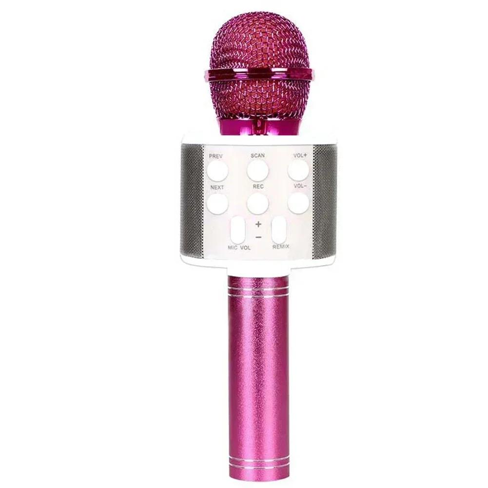 Handheld Wireless Bluetooth Karaoke Microphone Hifi Sound USB Speaker Microphone for Kids Music Player Singing Recorder Home KTV