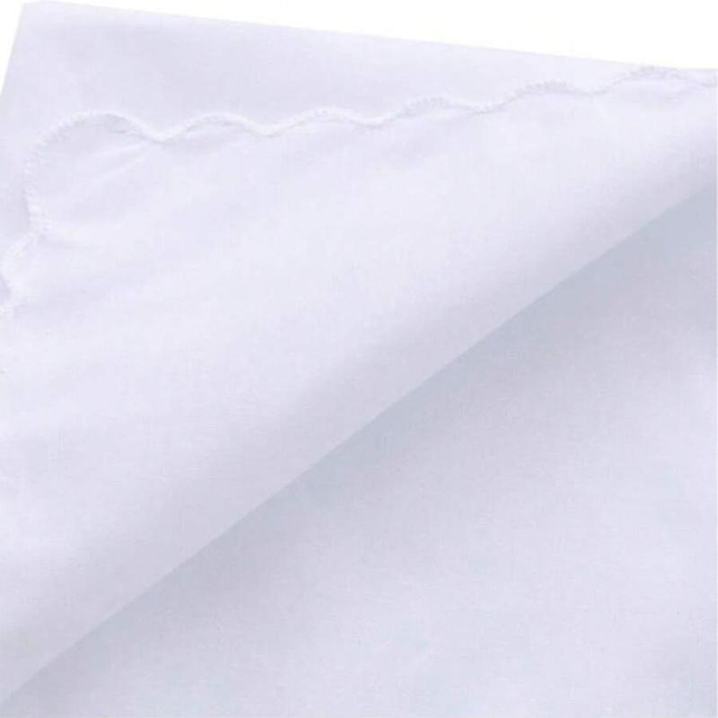 6pcs/Cotton handkerchief fan-shaped pocket square towel white 30cm