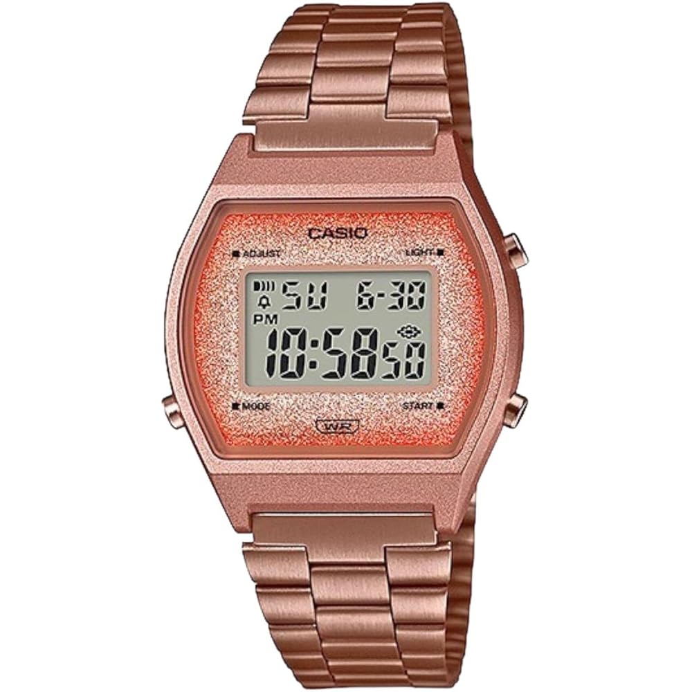 

Casio Vintage Series B640WCG-5 Unisex Digital Watch Rose Gold Glitter Face