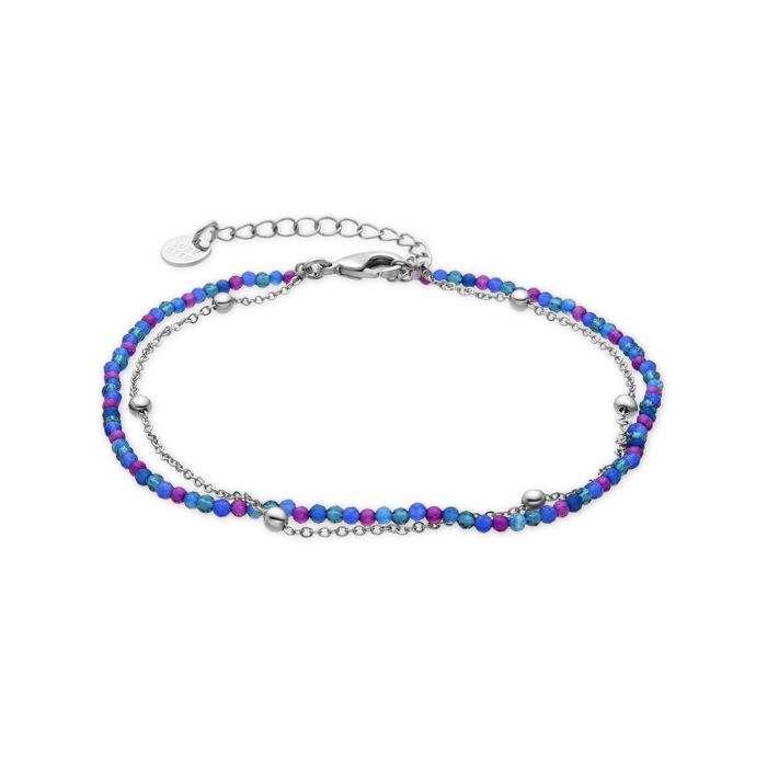 Bracelet - LUXENTER - Miwa - Cristal violet - Plaqué finition en rhodium - 19 cm + 3 cm de rallonge