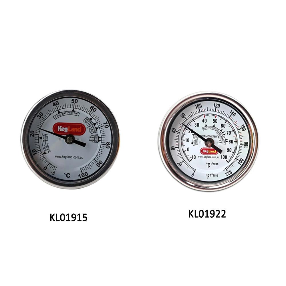 KegLand Bi-Metal 3 Inch Dial Weldless Thermometer Long/Short Stem Measure Tool Beer Home Brewing