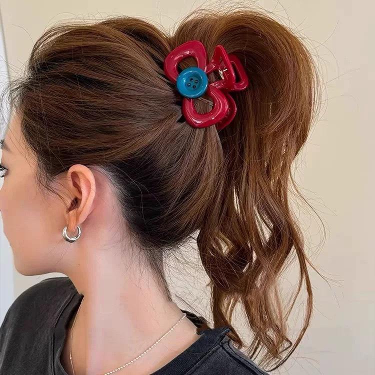 Korean Style Polka Dot Bow Shark Hair Clip - Elegant & Versatile