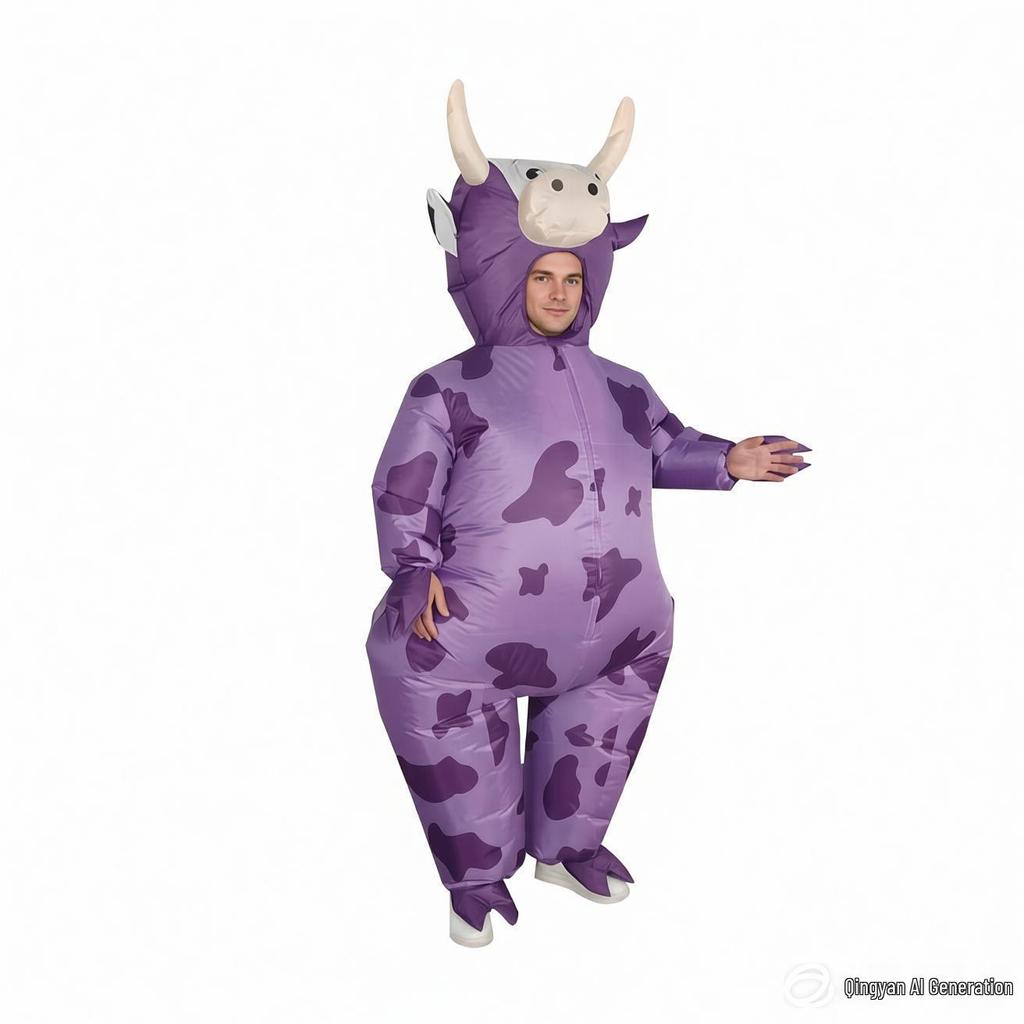 Disfraz de Mascota Inflable de Vaca para Festival de Halloween - Cosplay Creativo y Accesorios para Fotos