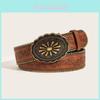 Ceinture punk en cuir avec boucle en métal, accessoire de mode unisexe