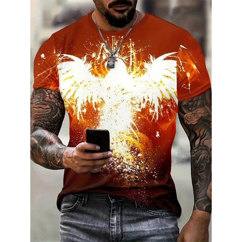 Men's Summer Animal Printed Loose Short Sleeve Top 3D Printed T-shirt