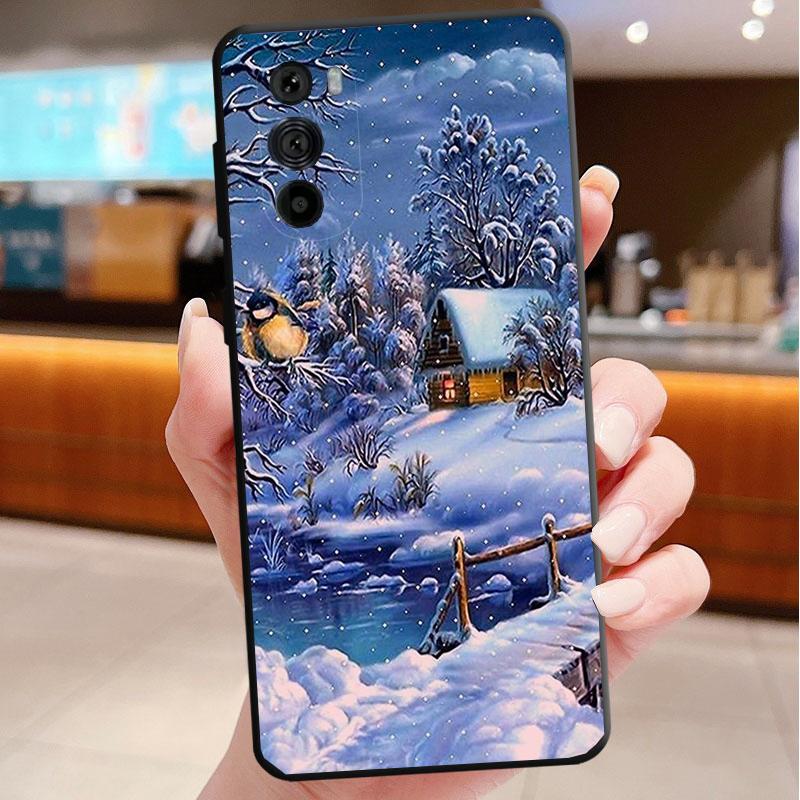Phone Case For Motorola Edge 50 40 Pro 60 50 40 30 Ultra Neo Fusion Moto G85 G72 G53 G54 G84 G13 G32 Snow Winter