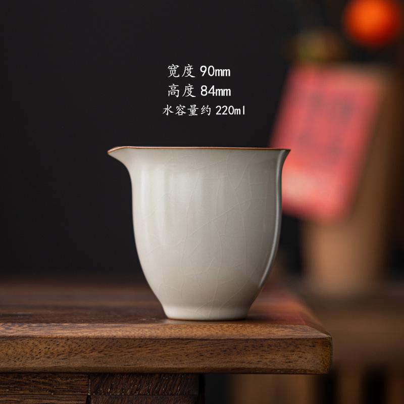 Ceramic Sancai Cover Bowl High-end Chinese Landscape Kung Fu Tea Set Tea Breaker Tengwang Pavilion Ru Kiln Single Tea Bowl