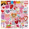 Heart Shaped Stickers, English Text Sticker Set, Perfect For Girlfriends Or Boyfriends. Vinyl Valentine's Day Stickers Suitable For Water Bottles,