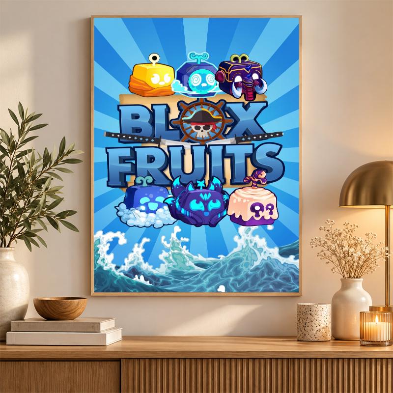 Blox Fruits Diamantmalerei Set 5D Vollbohrer DIY Diamantmosaik Wandkunst Heimdekoration