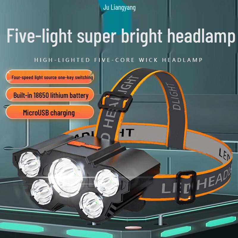 Jujingyang L-T21 5-LED Outdoor Rechargeable Headlamp