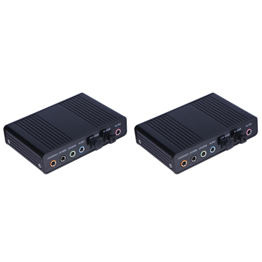 

USB 6-канальная 5.1 внешняя оптическая звуковая карта для ноутбуков(черный)