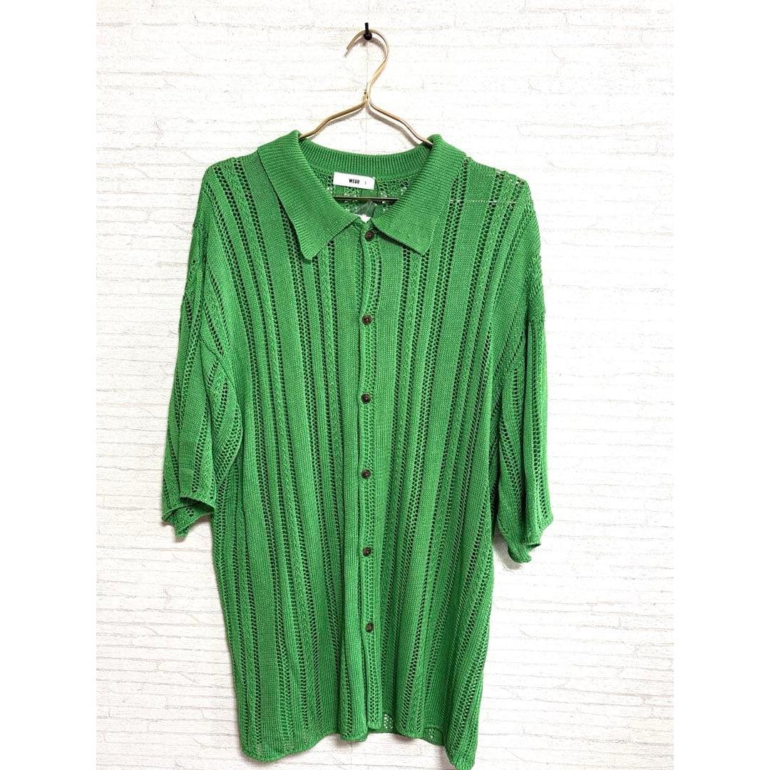 WEGO Mesh knit BIG shirt Green L New with tag Sheer