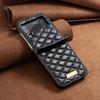Étui de luxe en cuir pour Samsung Galaxy Z Flip 7 FE 6 5 4 3 5G Flip4 Flip5 Anti-Choc Housse de Protection Sac Sensation Cuir Fundas