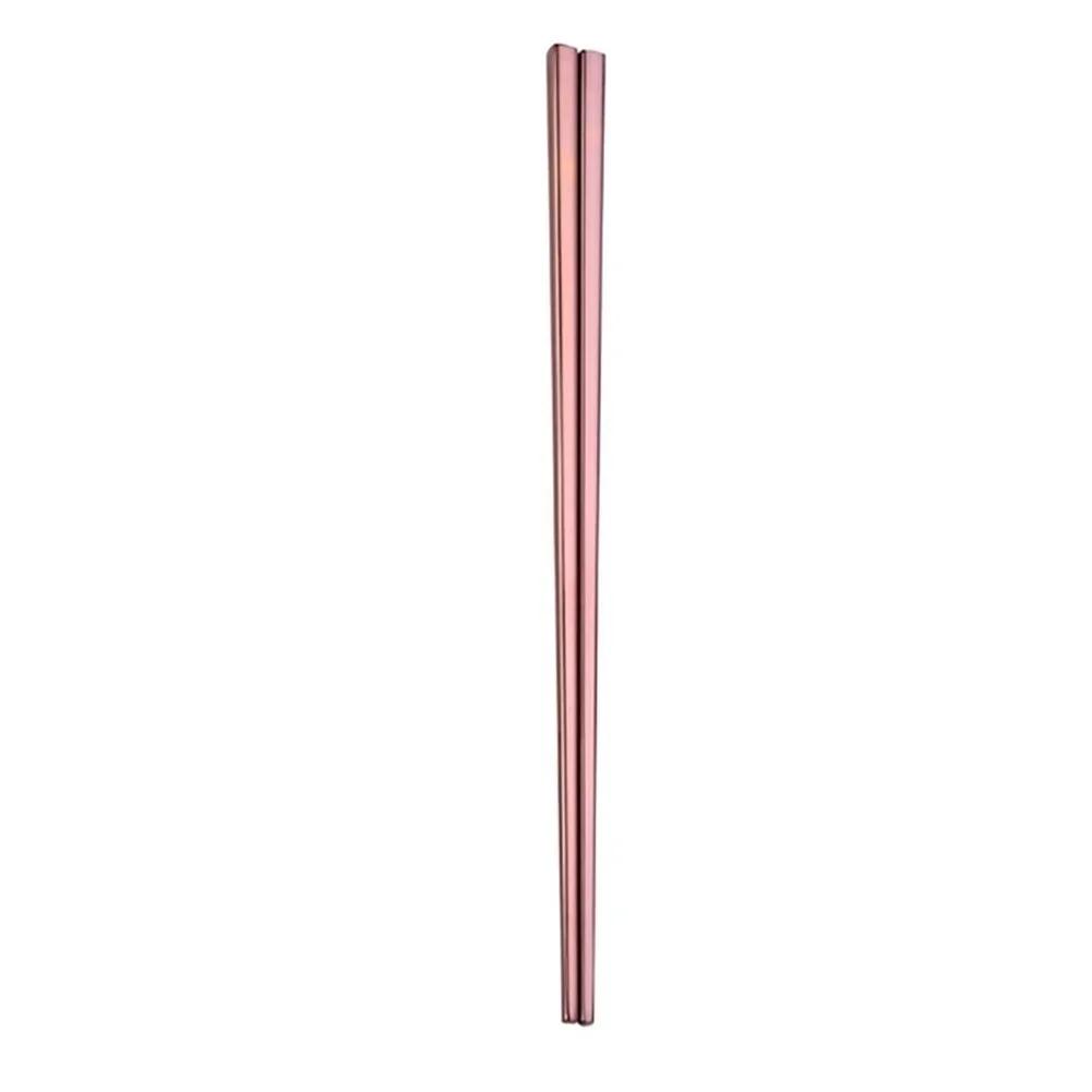 

1Pair Stainless Steel Tableware Colorful Length 23cm Reusable Chopsticks Dishware Wedding Party Festival Occasions Chinese Gift рожевий колір золота