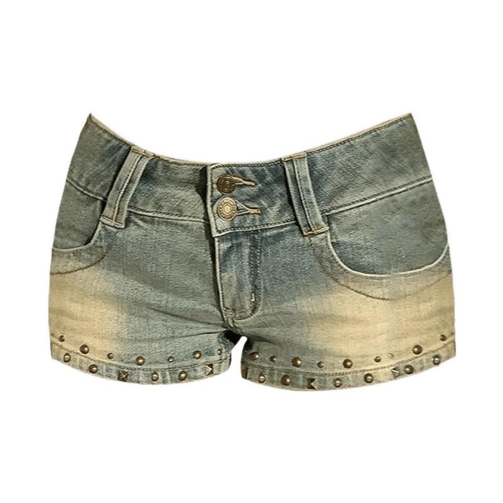 Y2k Streetwear Harajuku E-girl Lato Kobiety 2000s Grunge Kpop Japoński Gyaru Niskie Szorty Jeansowe Slim Denim Gorące Spodnie Trashy