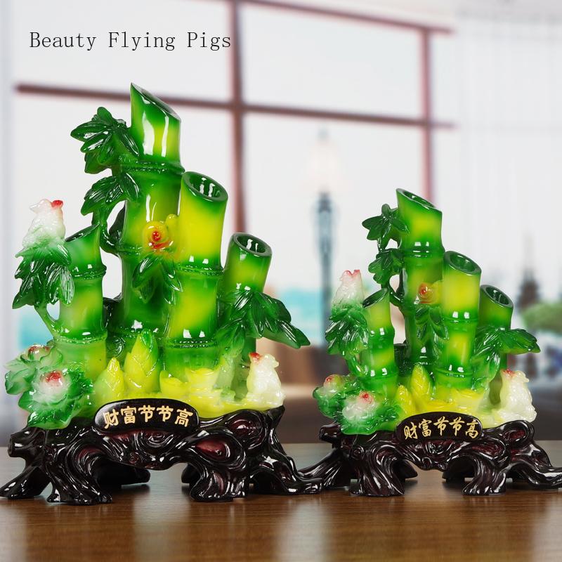 Chinese Creative Resin Jade and Bamboo Decorations for Home, Living Room, Wine Cabinet, Decoration, Store Opening Gifts