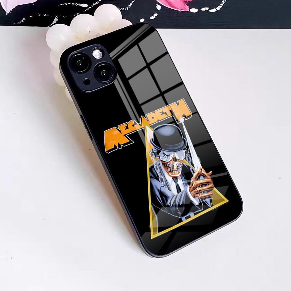

Band M-Megadeth Phone Case For IPhone 17 Pro Max 16 15 14 Pro Max 13 11 X Xs Xr 8 7Plus Glass Cover iPhone 14 Pro Max
