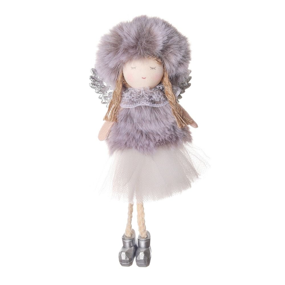 Cute Plush Angel Pendant Handmade Christmas Tree Decoration Car Ornament Angel Doll  Party