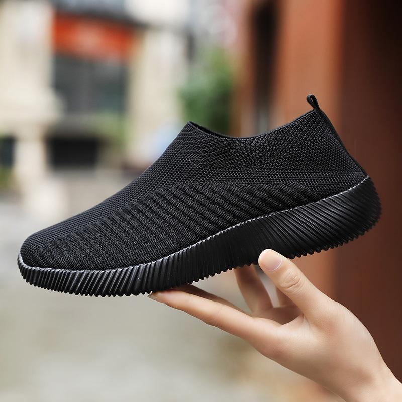 Fashion High Quality Women Vulcanized Shoes Women Sneakers Slip On Flats Shoes Women Loafers Plus Size  Walking Flat
