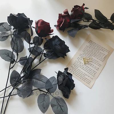 Gothic Black Rose Künstliche Blumen Simulation Blumen Valentinstag Rosen Blumen