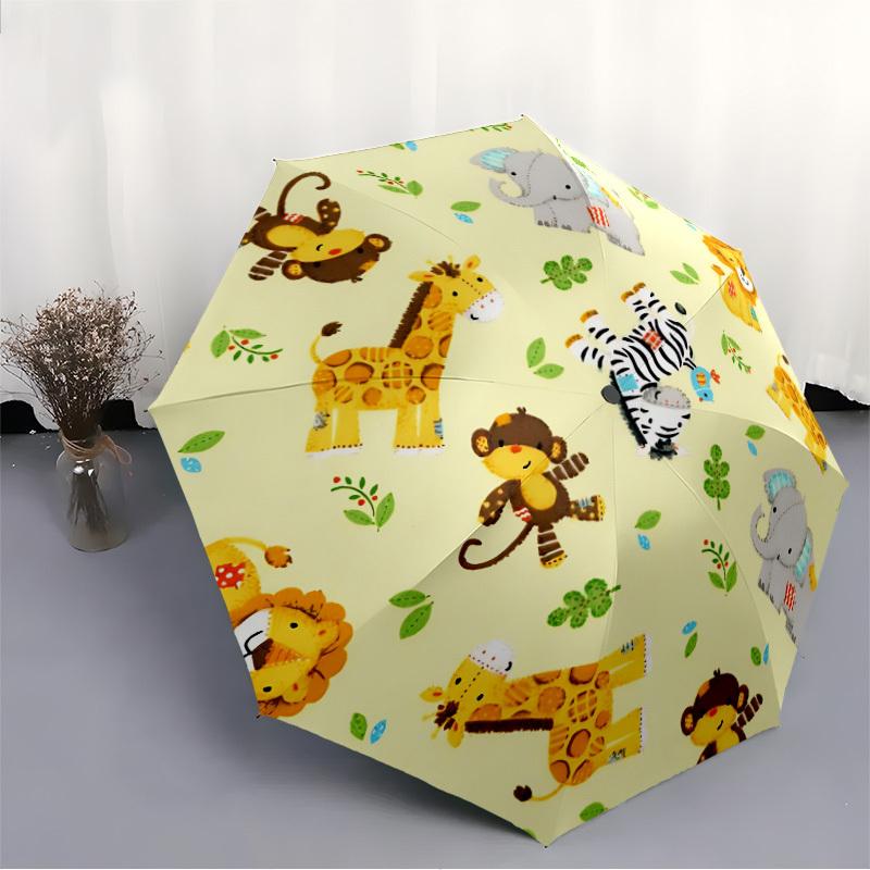 1PC Safari Creatures Automatic Open/close Umbrella with 8-Rib Structure for Women/Men, All-Season Use - Travel Essential, Stylish Accessory, Highquali