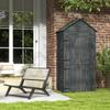 Garden Shed 4-Tier Wooden Garden Outdoor Shed 3 Shelves Utility Gardener Cabinet Lockable 2 Doors - Grey