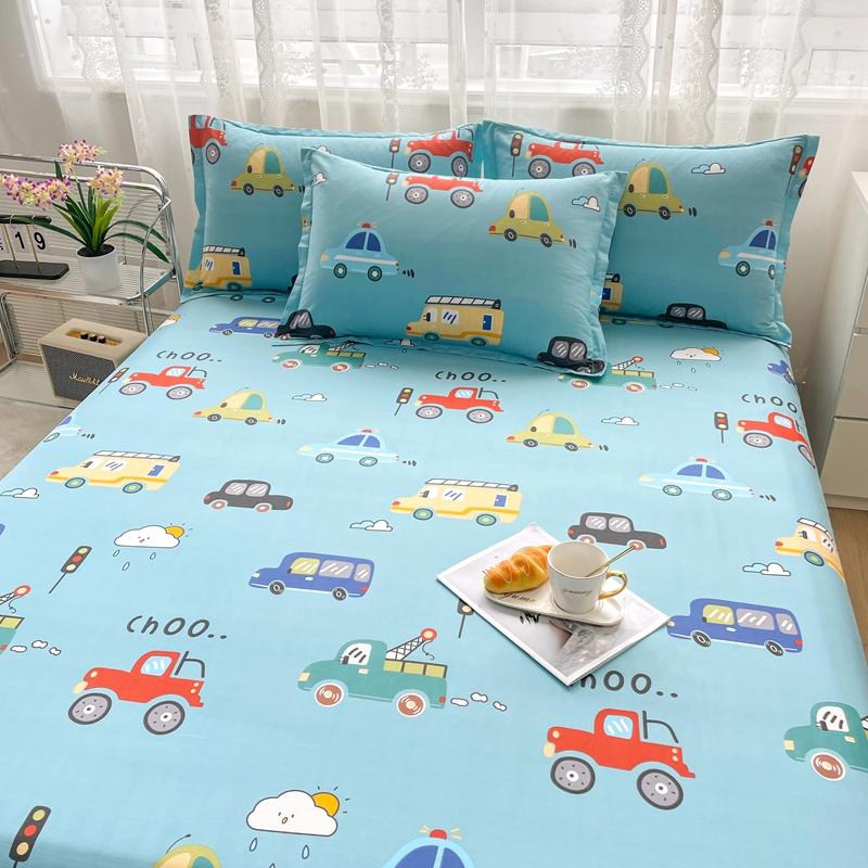 Cotton Bed Sheet  Cartoon Panda Animals Printed Double Top King Sheets for Girls Boys Kids Single Queen King Size Bed Linen