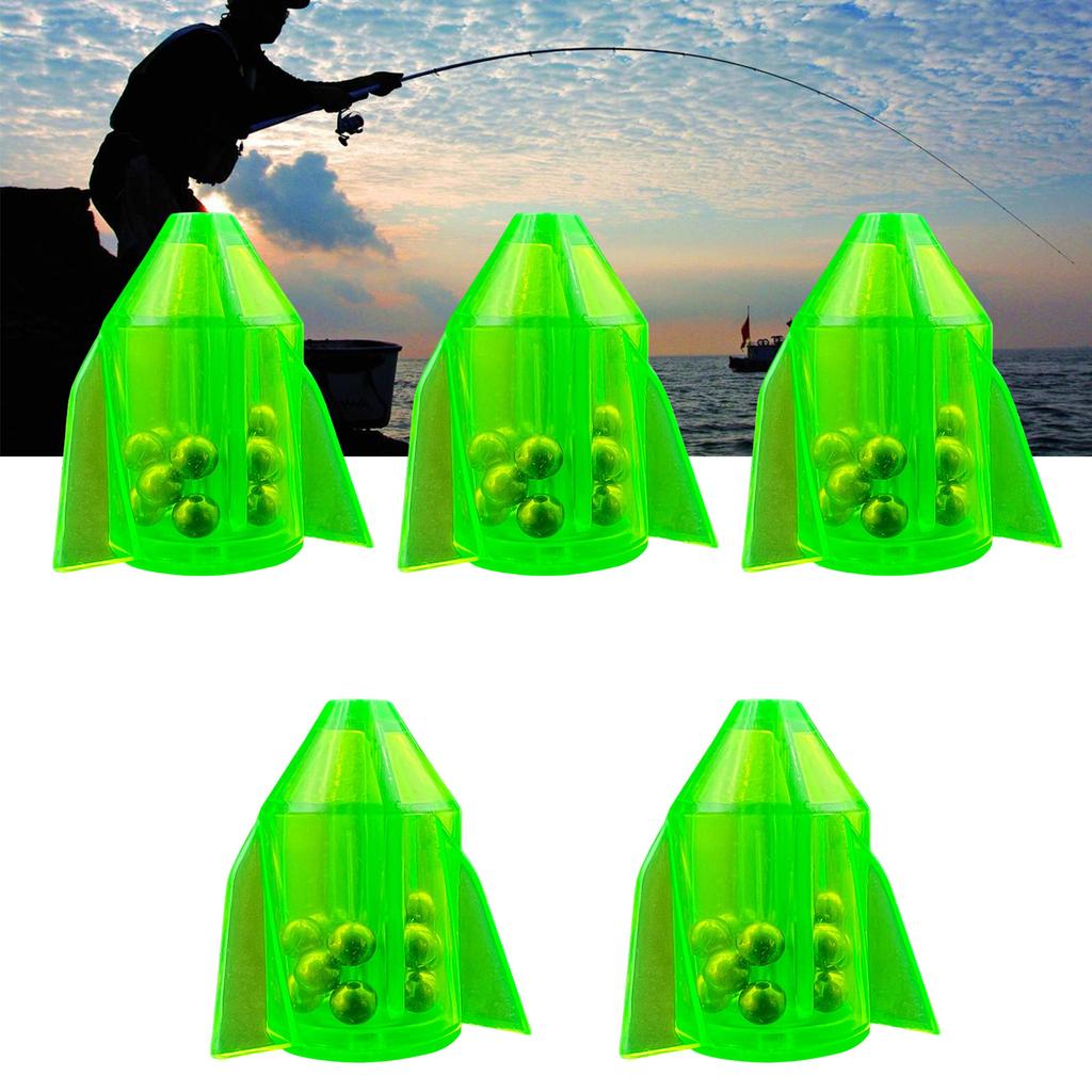 5 Pack Multifunctional Fishing Attractor for Fishing Outdoor Fishing Line Rattles Fishing Attractor with Ringing Beads