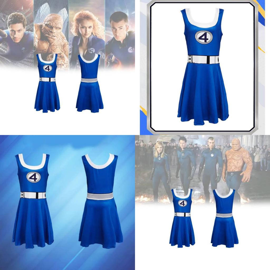 Fantastic Four Cosplay Bodysuit For Halloween Dress Up With Durable Milk Silk Fabric For Kids And Adults
