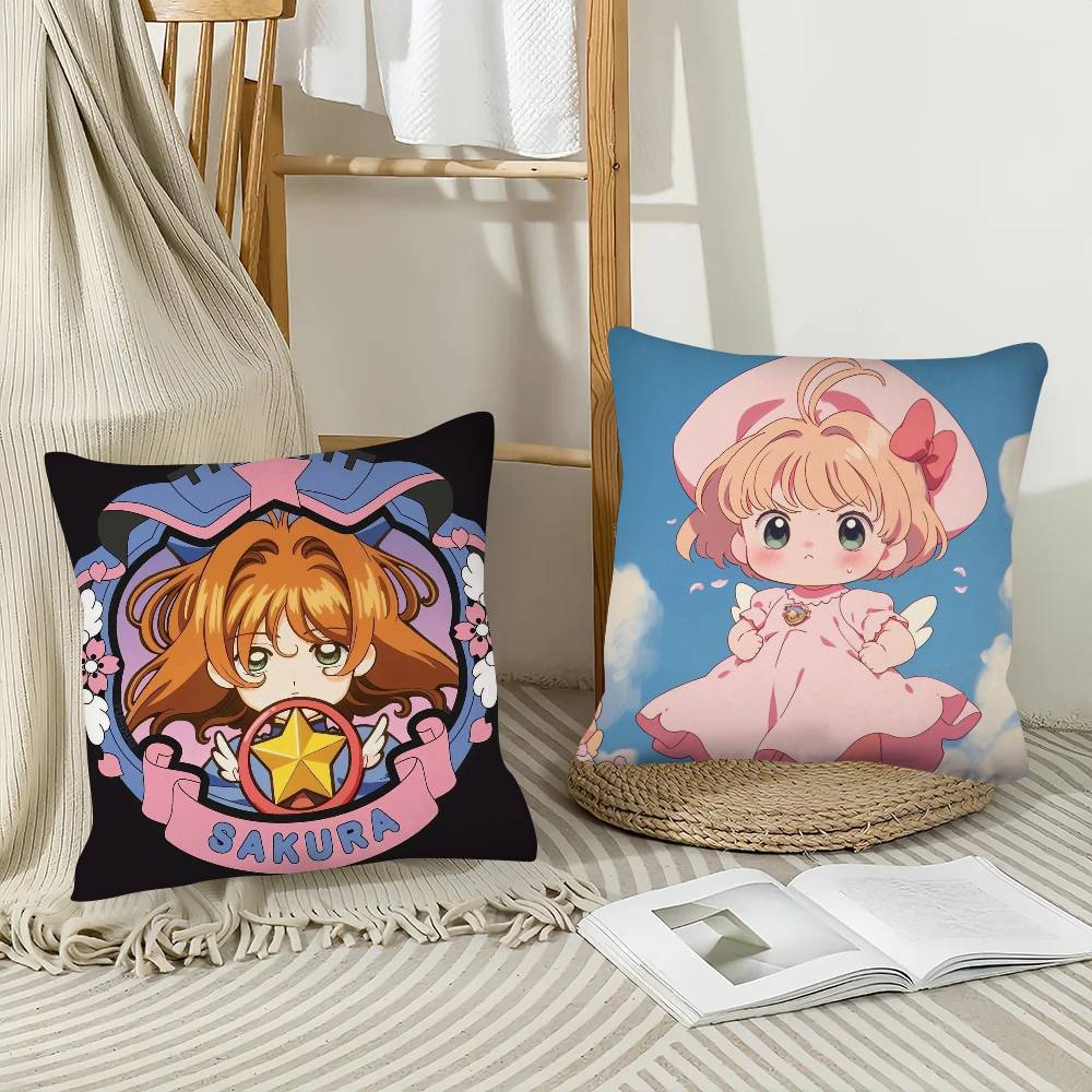 1Pc Kawaii-S-Sakura Cardcaptors Pillow Case Fashion Square Pillowcase Bedroom Sofa Room Ins Decoration Leisure