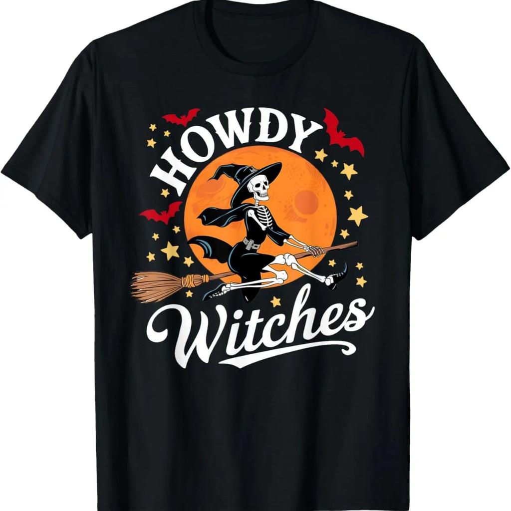 Howdy Witches Skeleton Western Halloween T-Shirt