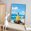 Disney Princess Belle 5D handmade diy diamond painting, home wall decoration with sailing ship and ocean waves