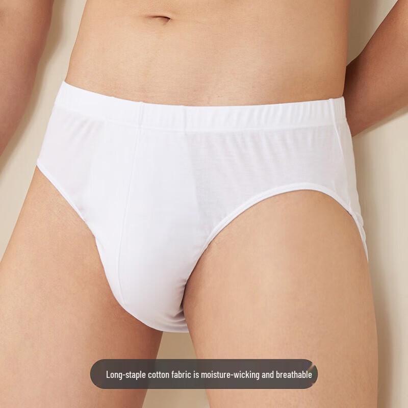 Yiershuang Men's High-Grade 120-Count 100% Cotton Mid-Rise Briefs