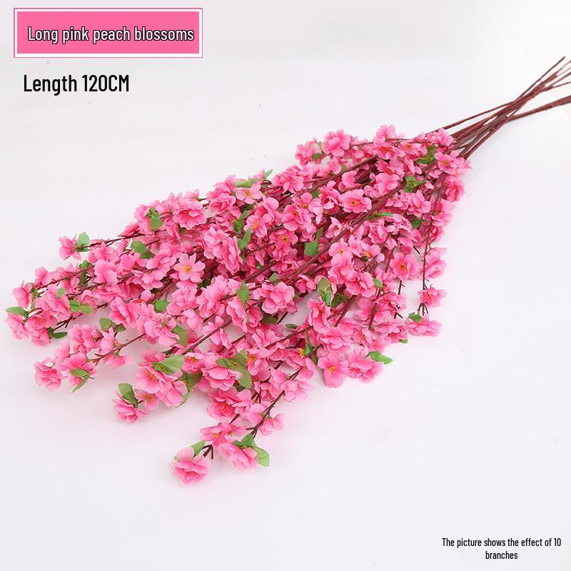 Silk Peach, Plum, and Cherry Blossom Arrangement – Indoor Floor Decoration