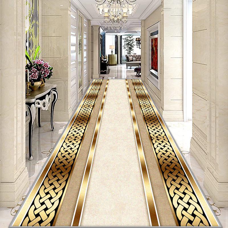 European Style Long Corridor Carpet for Living Room Marble Decoration Home Hallway Runner Rug Villa Hotel Stairs Passageway Mat