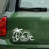 Tropical Palm Tree Sun Wave Sticker 1PC, Waterproof Durable Vinyl Decal for Car Window Bumper Laptop Decor