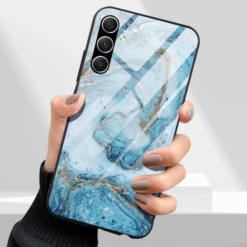 Tempered Glass Phone Cases for Samsung Galaxy A54 A14 A24 A34 Cover Hard PC Back Shell For M54 A15 A25 A55 5G A04s M23 M52 A 54