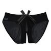 Women Sexy Hollow Lace Panties with Bowknot Design Sheer Mesh Open Crotch Underwear Briefs Lingerie