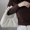 Niche design cloud bag  armpit bag  pleated handbag  fashionable and trendy hand-held cow horn high-end bag