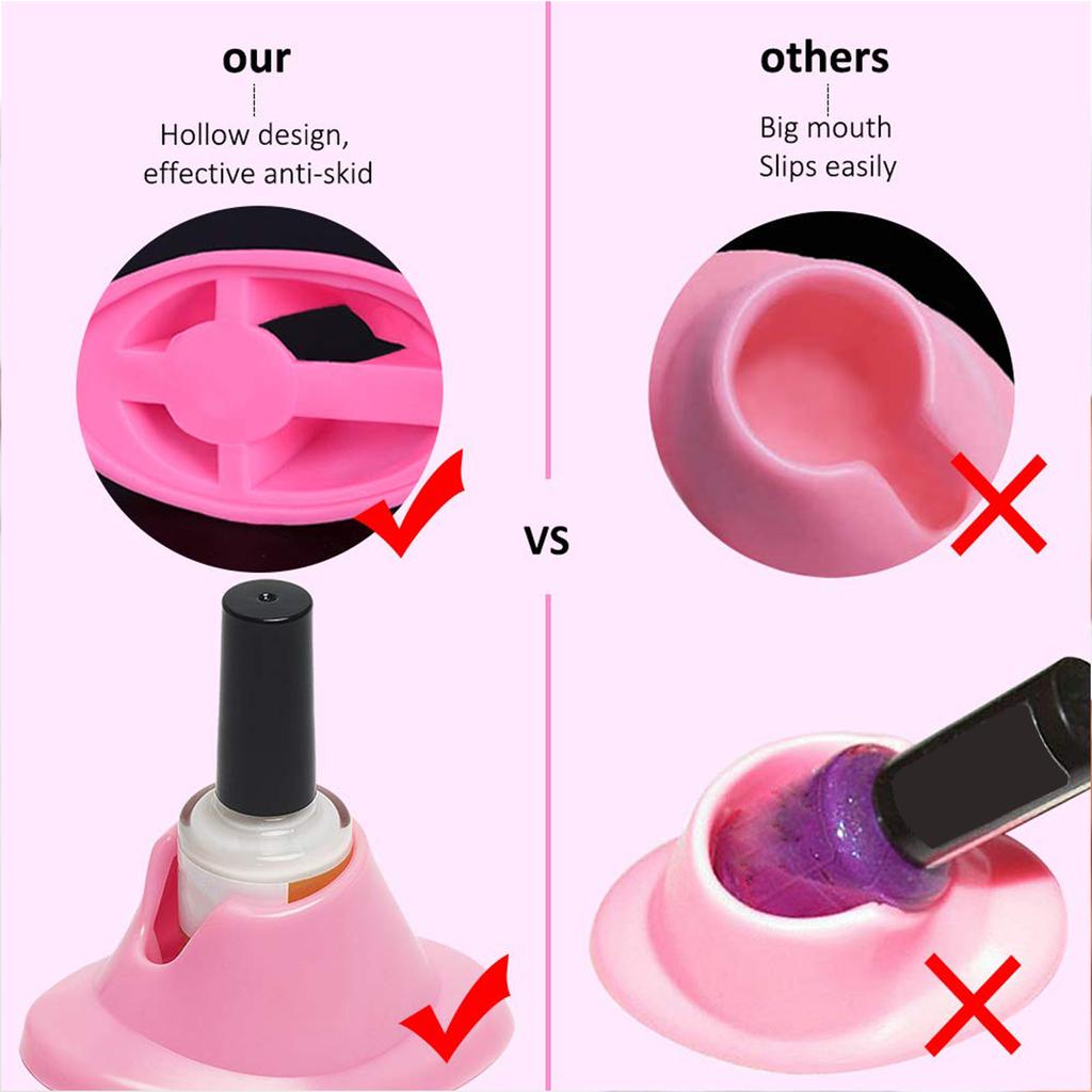 2 pièces Support de Bouteille de Vernis à Ongles en Caoutchouc Souple Anti-Débordement Support de Vernis à Ongles pour Salon de Nail Art