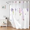 Handun Botanical Floral Double Layer Polyester Shower Curtain