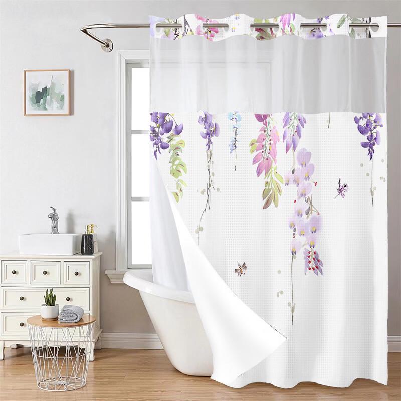 

Handun Plant Floral Double-Layer Polyester Shower Curtain