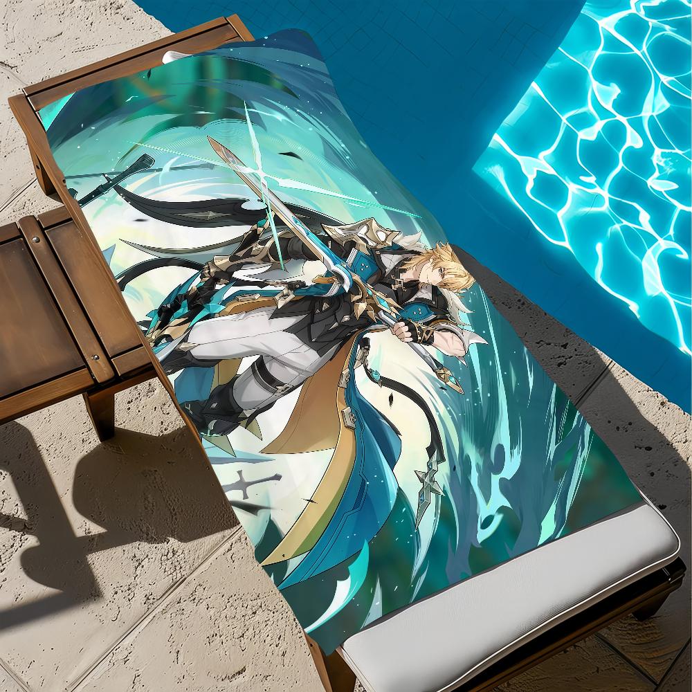 Towel Beach Genshin Varka Bath Quick-Drying Lightweight Portable Sauna Camping Swim Pool Impact Travel