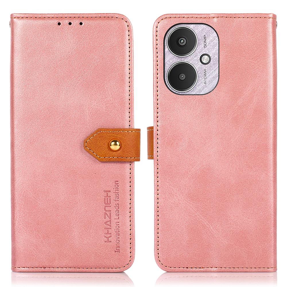 KHAZNEH For Xiaomi Redmi 13C 4G/13C 5G/Poco C65 4G/Poco M6 5G/13R 5G Case PU Leather Fully Wrapped Phone Cover