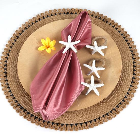 6 Pcs Napkin Rings Starfish Shape Reusable Ocean Theme Weddings Dinners Banquets Nautical Party Decoration Napkin Holders