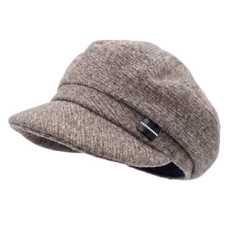 Damen S Herbst Winter Vintage Newsboy Baseballkappe Große Gesichtsformende Mütze